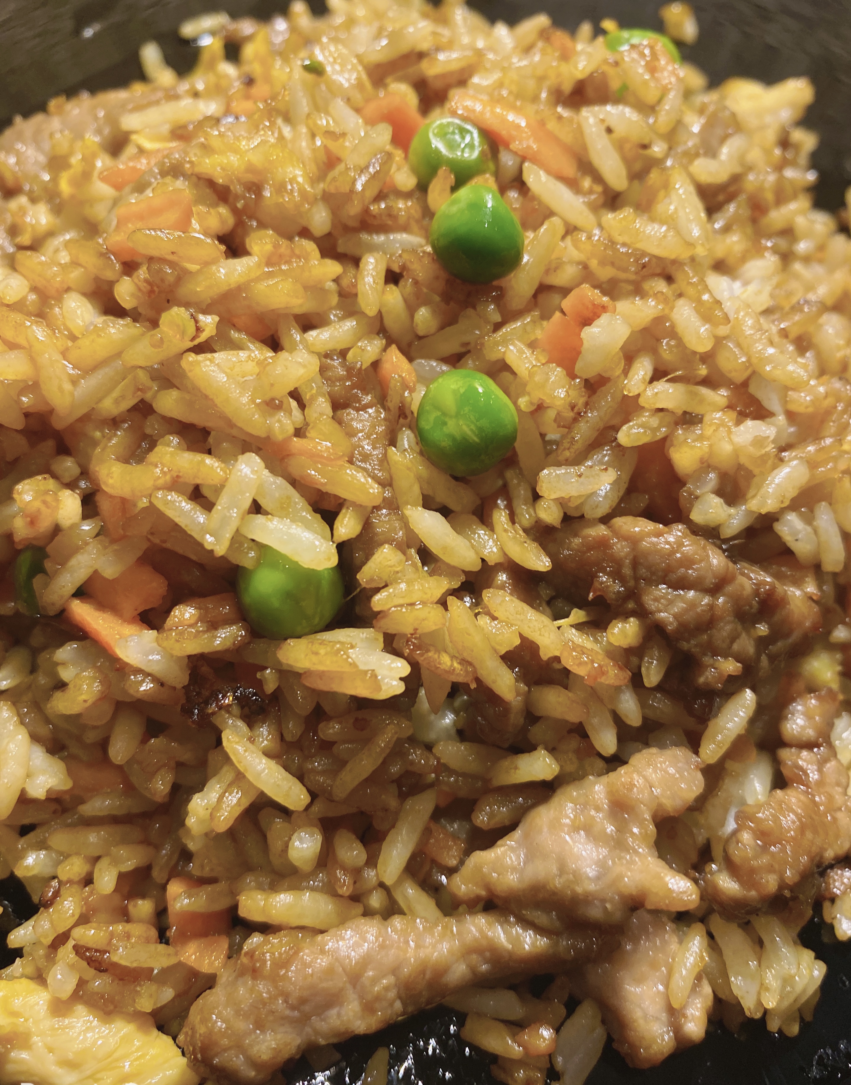 Arroz frito con ternera